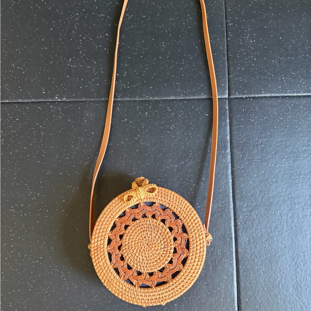 Brown straw Crossbody Bag